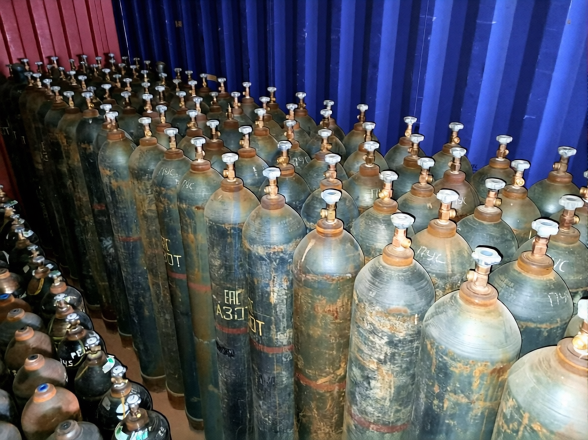 Баллон газовый, ГОСТ 949-73, раб. давление 200 кгс/см² (19,6 МПа)